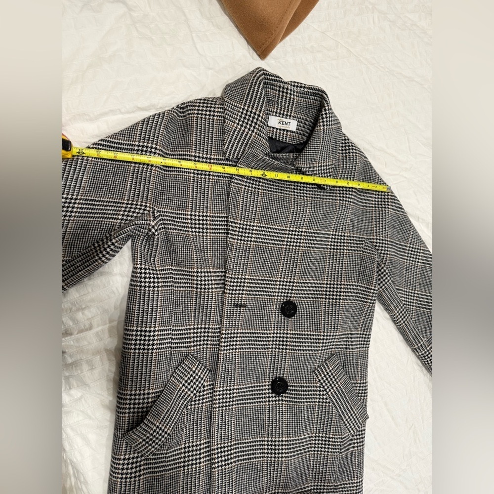 Women's Black and White winter wool Coat - Picture 9 of 9
